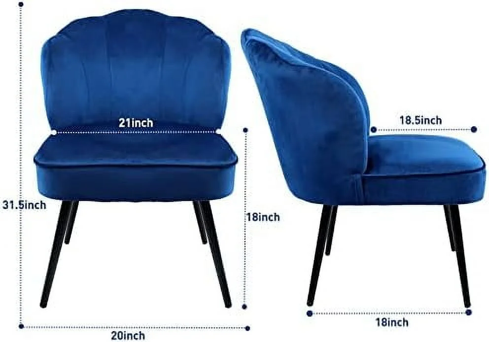 YZboomLife Velvet Accent Chair Set of 2 Velvet Accent Chair Modern Tufted Wingback Club Comfy Wingback Single Sofa for Small Space Upholstered Leisure Chairs with Metal Legs for Bedroom (