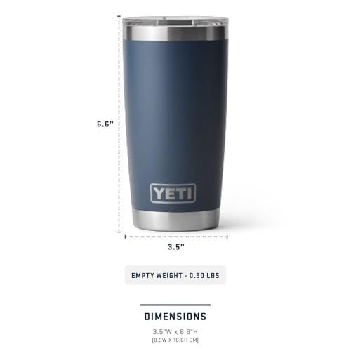YETI Rambler 20 oz Stainless Steel Vacuum Insulated Tumbler w/MagSlider Lid