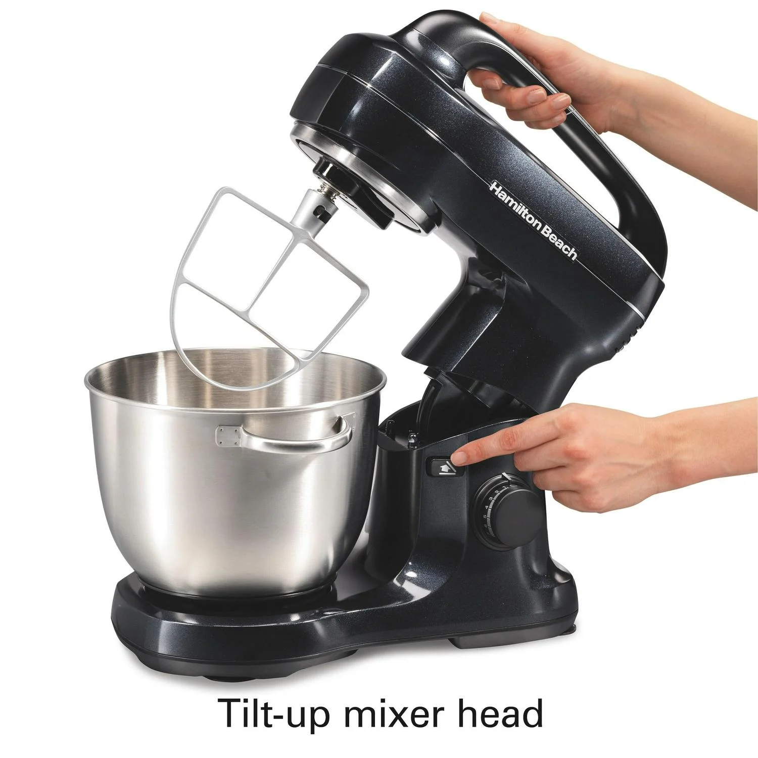 Hamilton Beach 4 Qt. 7-Speed Tilt Head Stand Mixer Black