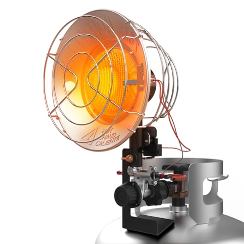 Propane Tank Top Heater, CAMPLUX Outdoor Tanktop Heater with Tip-Over Switch for Garage, Camping, Hunting, Double Burner Heavy Duty Steel 30,000 BTU