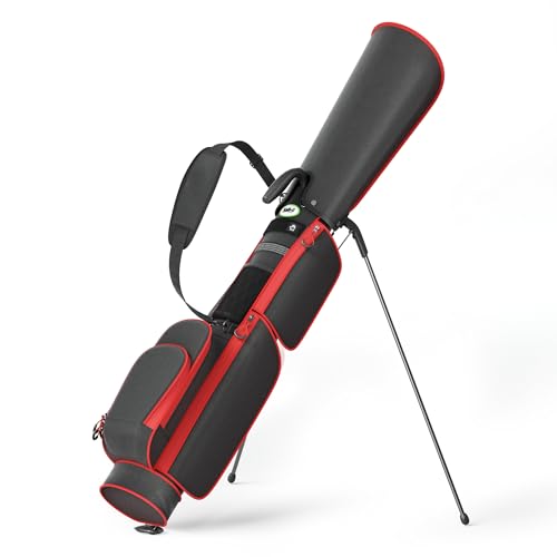 Golf Lightweight Stand Bag, Par 3 Sunday Small Golf Bag with 2 Way Dividers Rain Hood Cooler Pocket Shoulder Strap and Multiple Storage Pockets for Men and Women