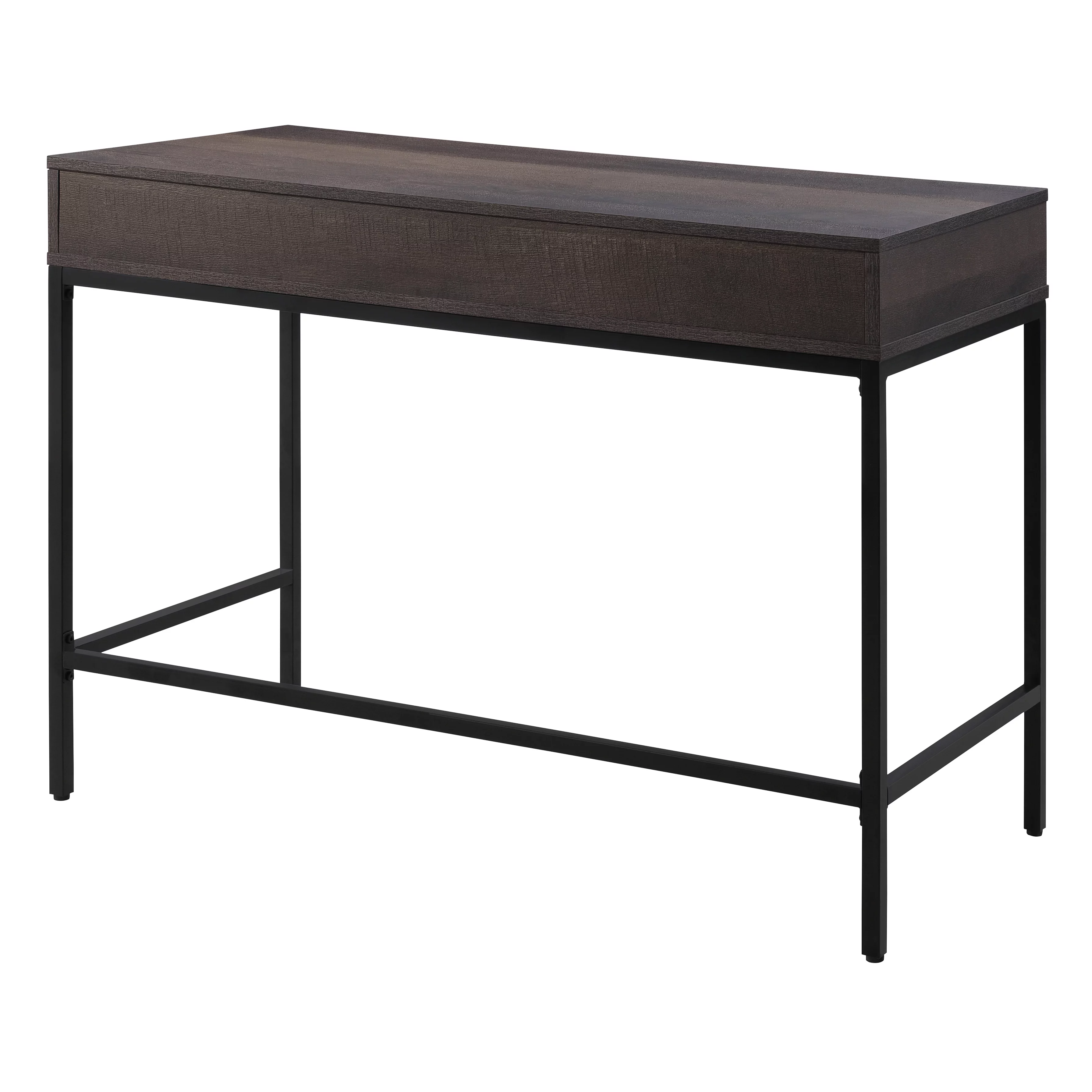 Contempo 40-Inch Desk with Drawer and Shelf in Brown Wood Grain Finish