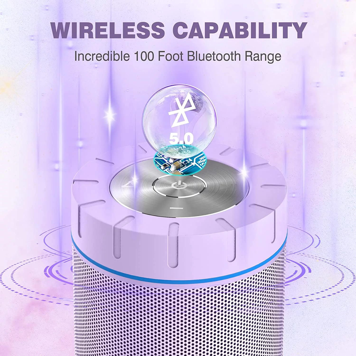 COMISO Waterproof Bluetooth Speakers Outdoor Wireless Portable Speaker with 24 Hours Playtime Superior Sound for Camping, Beach, Sports, Pool Party, Shower (Purple)