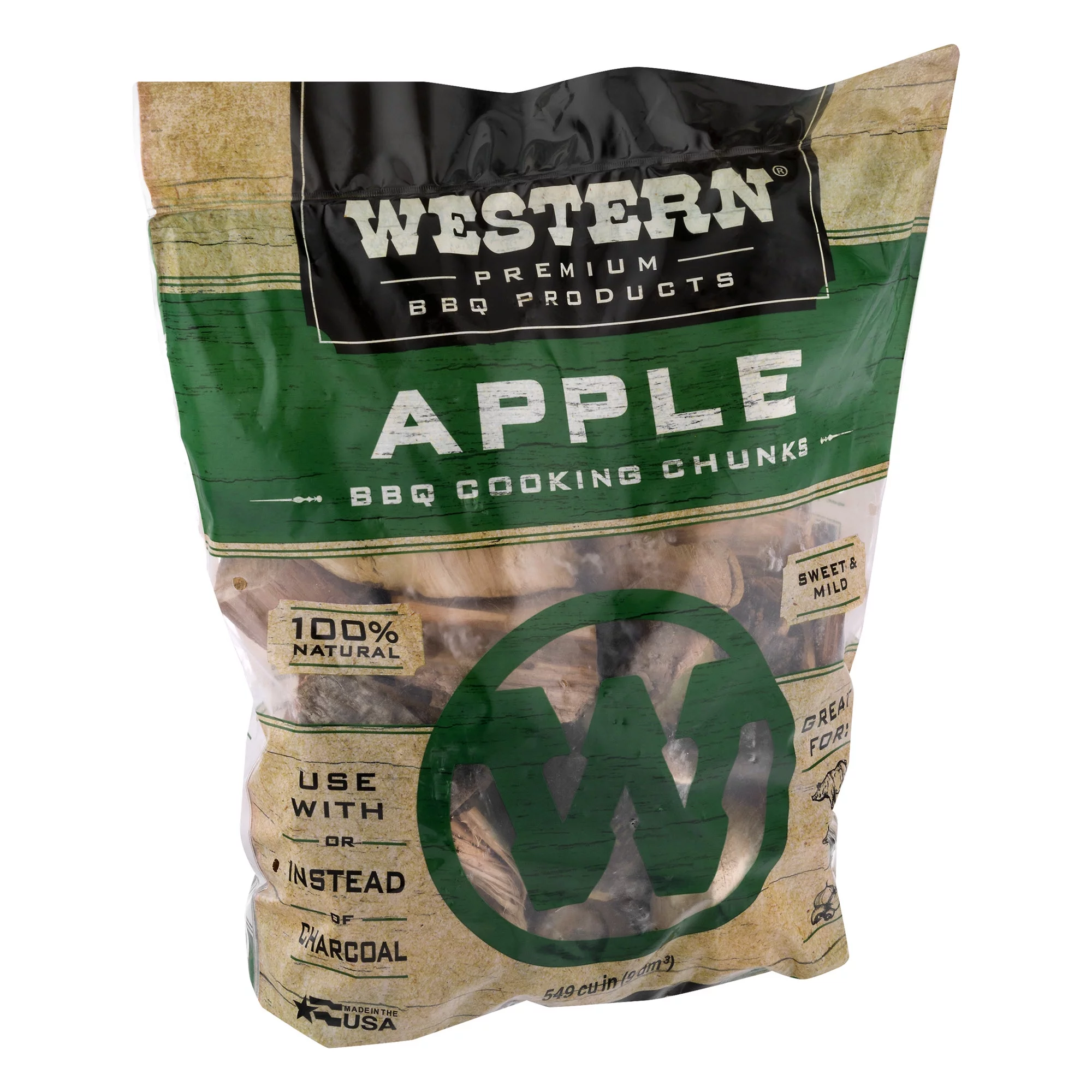 Western Premium BBQ Products Apple BBQ Cooking Chunks, 549 Cu in
