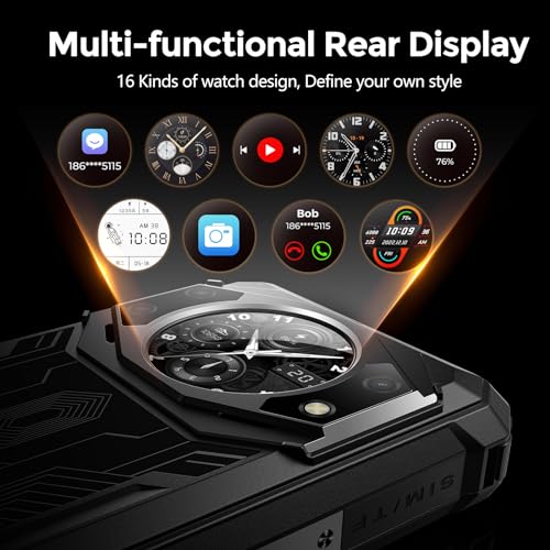 FOSSIBOT F101 Pro Rugged Smartphone Unlocked, Dual Screen 10600mAh Battery 15+128GB Storage MTK8788 Octa-cora Processor 24MP+8MP+5MP Camera 5.45” HD+ Screen Android 13 IP68/IP69K 4G Dual SIM NFC OTG