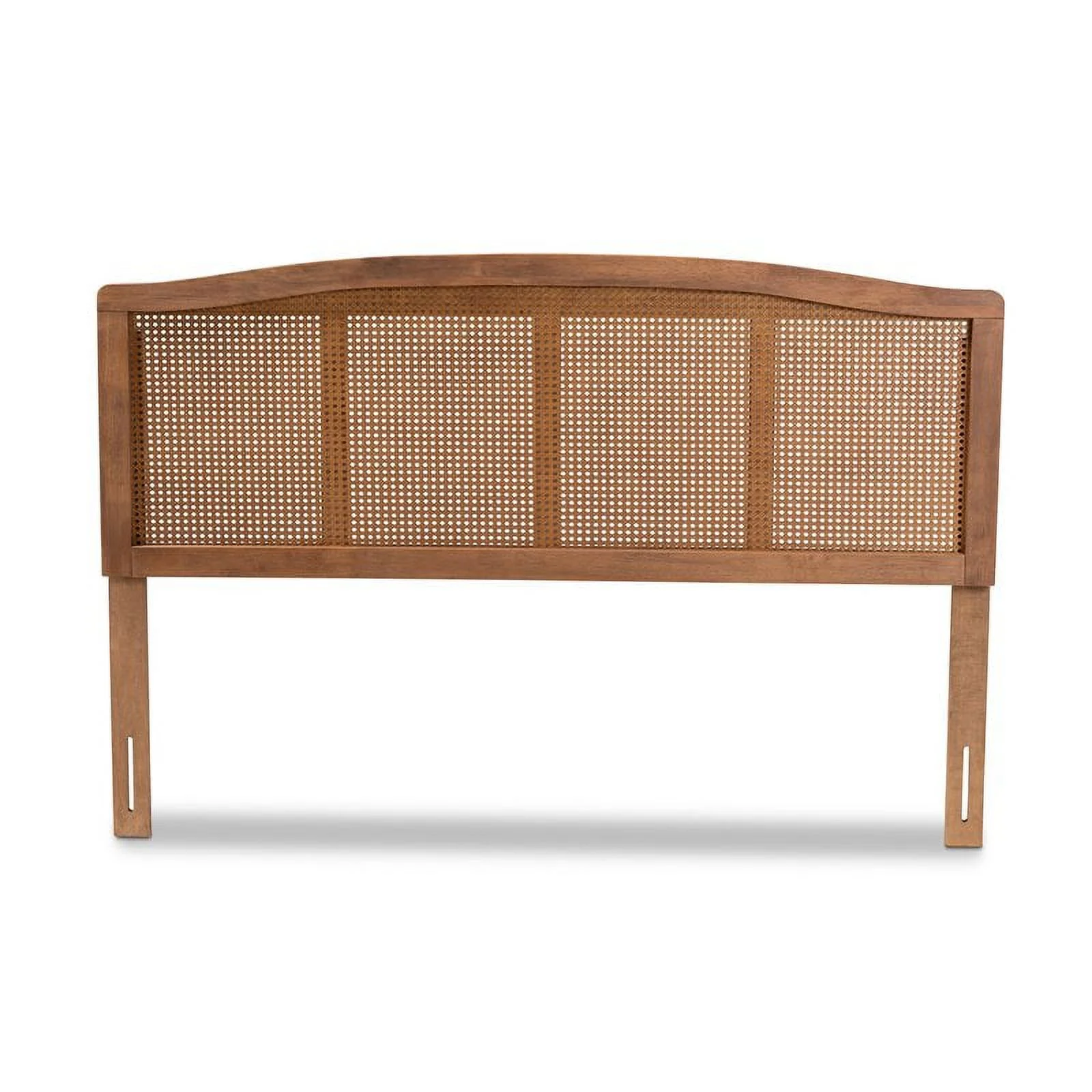 Bowery Hill Modern Wood Queen Size Headboard with Woven Detailing in Brown