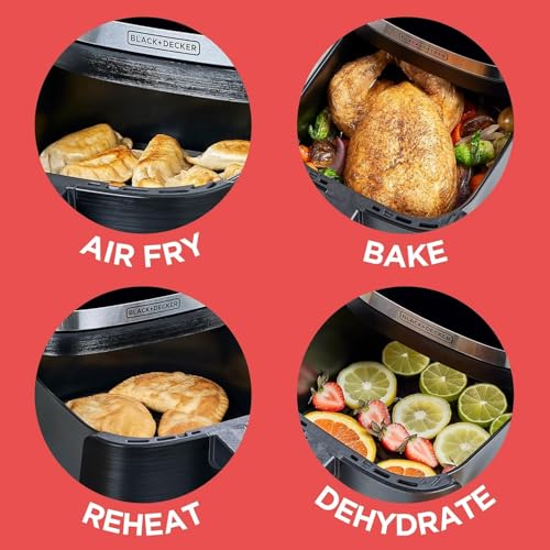 BLACK+DECKER Purifry 2QT Air Fryer, Crispy Deep Fried Taste without the Fat, Plus Bake, Dehydrate, and Keep Food Warm, Digital Touchscreen and Auto Shut-Off
