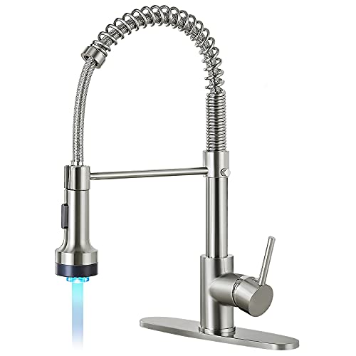 DJS Kitchen Faucets with Pull Down Sprayer Matte Black - Dual Mode Setting Single Handle 1 or 3 Holes Commercial Black Kitchen Sink Faucet with Deck Plate for Farmhouse RV Vessel Basin