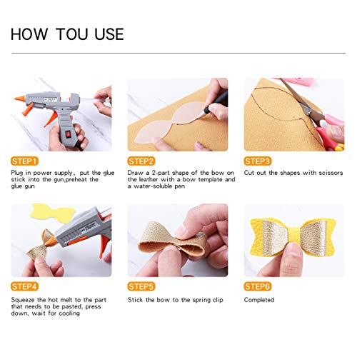 LITCHI Leather Bow Making Kit, Faux Leather Bow Kit, Faux Leather Bow Making Kit