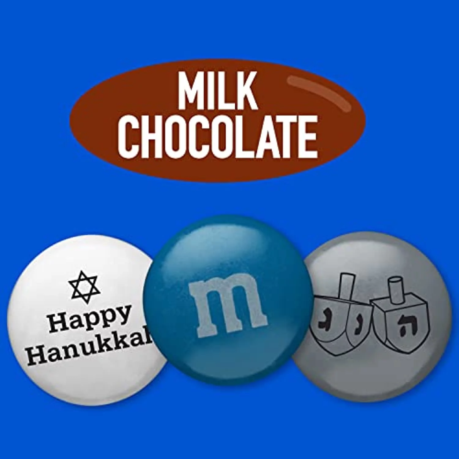 M&Ms Milk Chocolate Pre-Designed Hanukkah Candy - 2 Lbs Party Size Bag