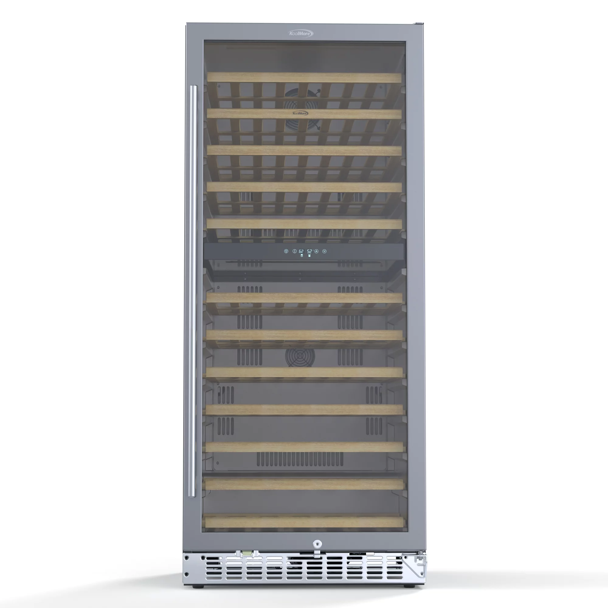 KoolMore 23 in. Dual Zone, Full Glass Door, 92 Bottle Wine Cooler Refrigerator, Freestanding or Built-In Unit, 9.7 Cu. ft.