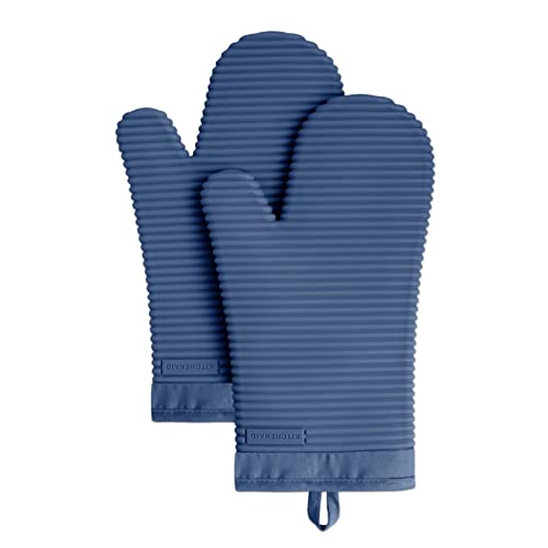 KITCHENAID Ribbed Soft Silicone Oven Mitt 2-Pack Set, 7.5