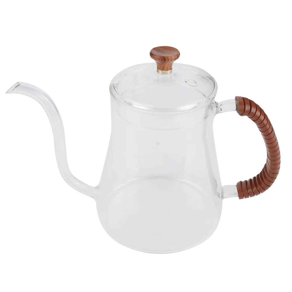 Viccilley Coffee Kettle Thickened Glass Gooseneck Kettle Tea Pour Over Kettle Coffee Dripper 600ML
