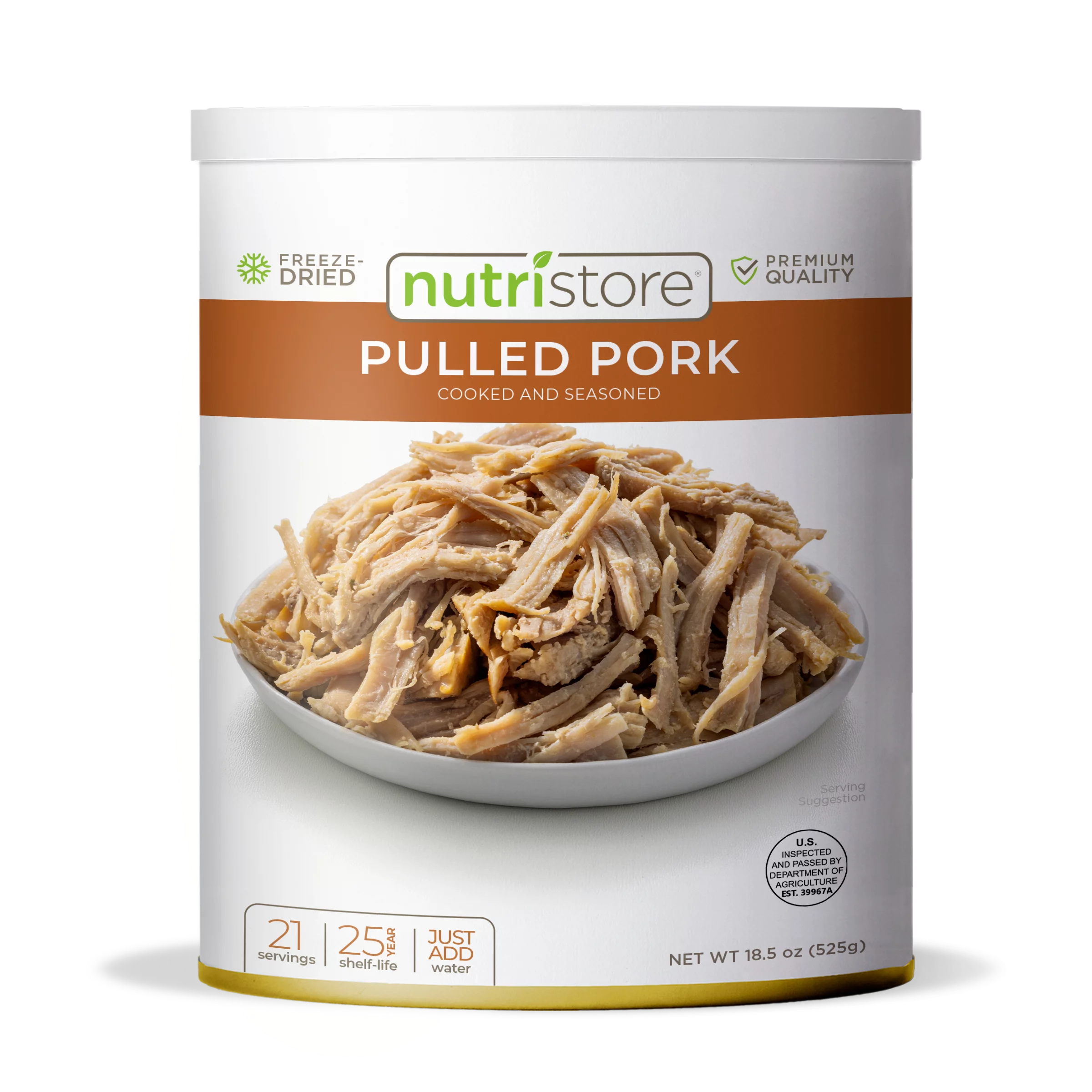 Nutristore Freeze-Dried Pulled Pork No. 10 Can