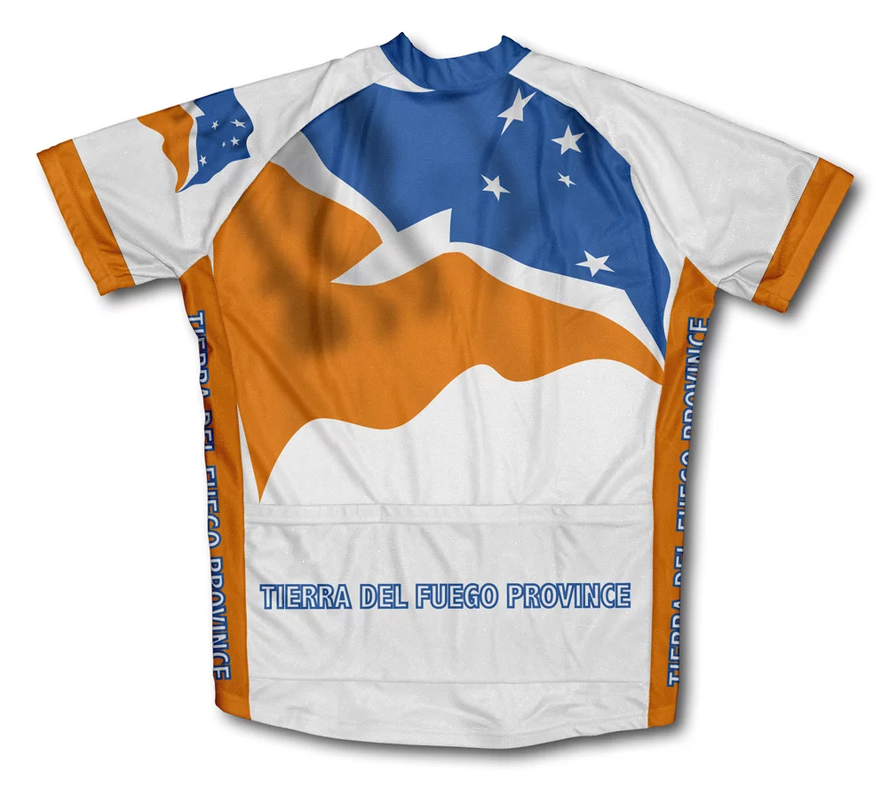 Tierra Del Fuego Province Flag Short Sleeve Cycling Jersey  for Men - Size XS