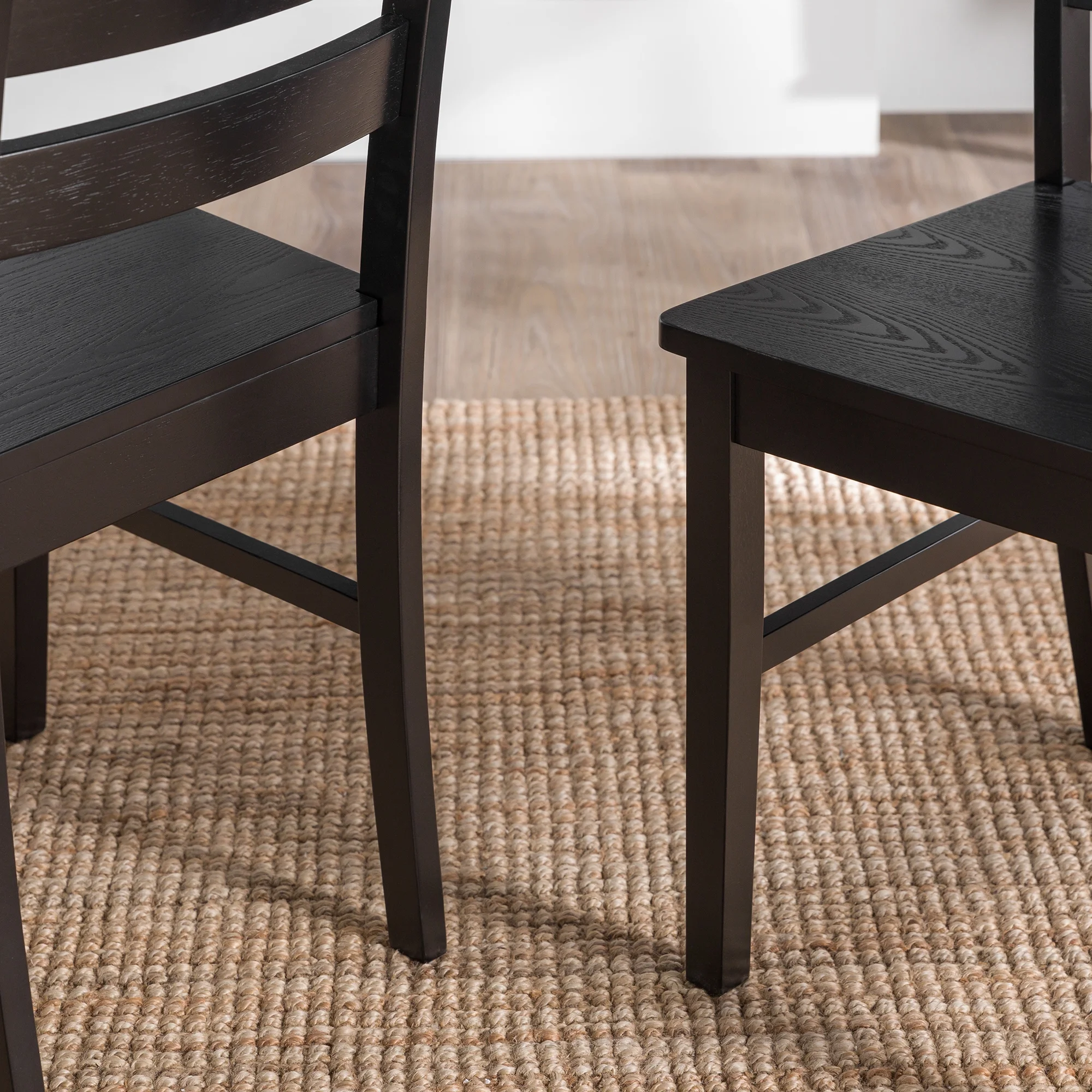 Walker Edison Modern Farmhouse Dining Chair, Set of 2, Black