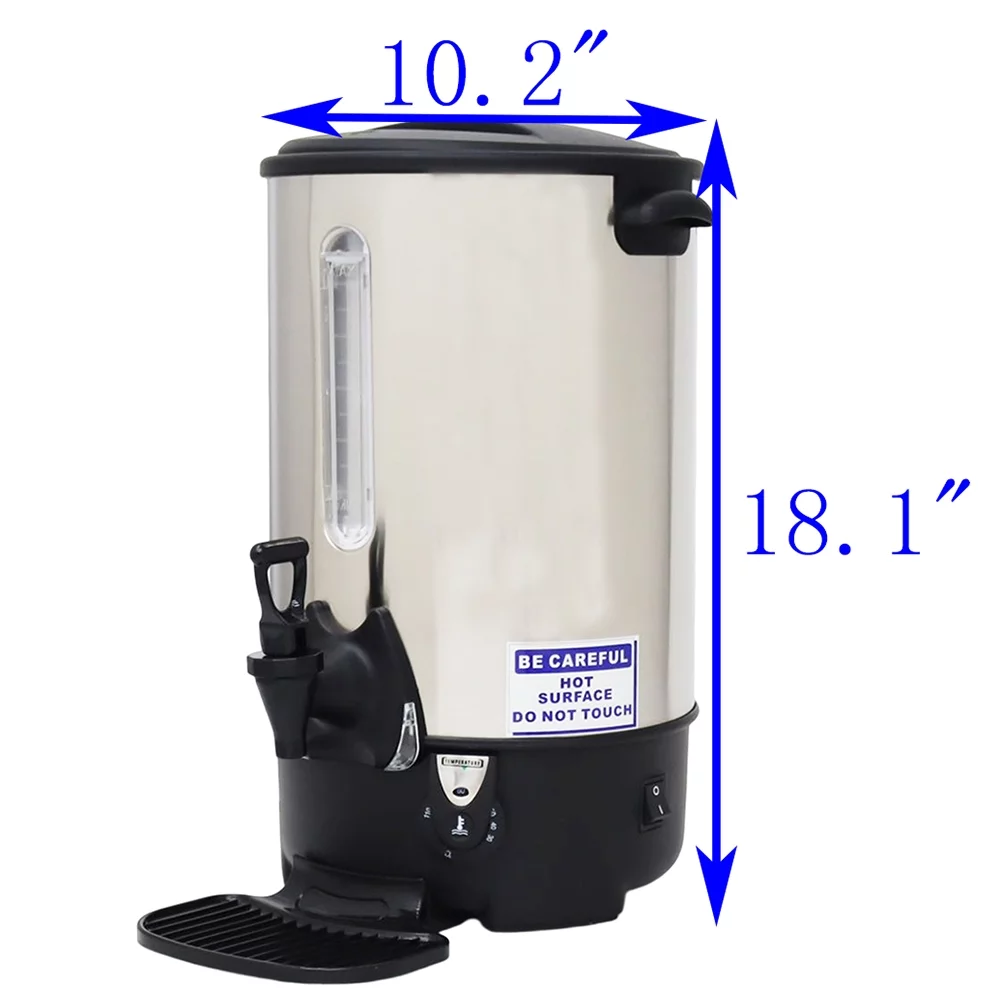 TECHTONGDA Hot Water Dispenser Office Home Stainless Steel Heater Kettle Silver 12.9L