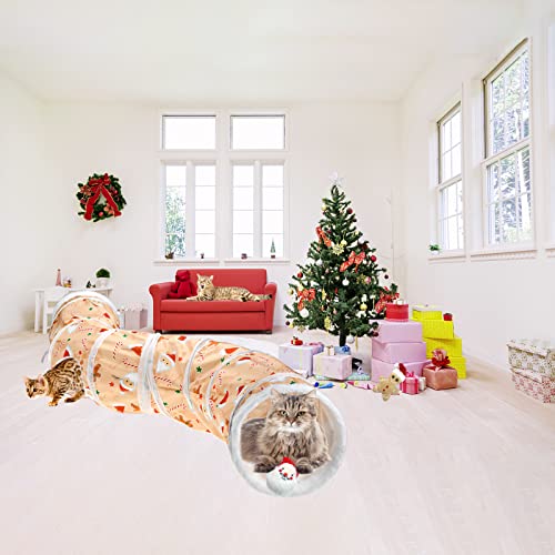 Vehomy 4Pcs Christmas Cat Toys Set - Cat Xmas S Shape Tune with Ball, Catnip, Gingerbread Man, Santa Claus, Elk Toys
