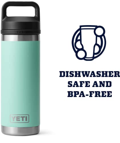 YETI Rambler 18 oz Bottle, Vacuum Insulated, Stainless Steel with Chug Cap, Sandstone Pink