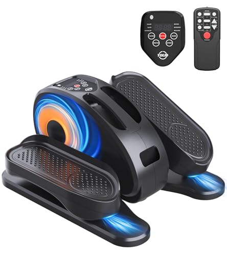 Under Desk Elliptical Machine, Ellipse Leg Exerciser for Seniors - Portable Seated Pedal Exerciser with 12 Adjustable Speeds & Remote Control, Quiet & Compact for Home Office Use