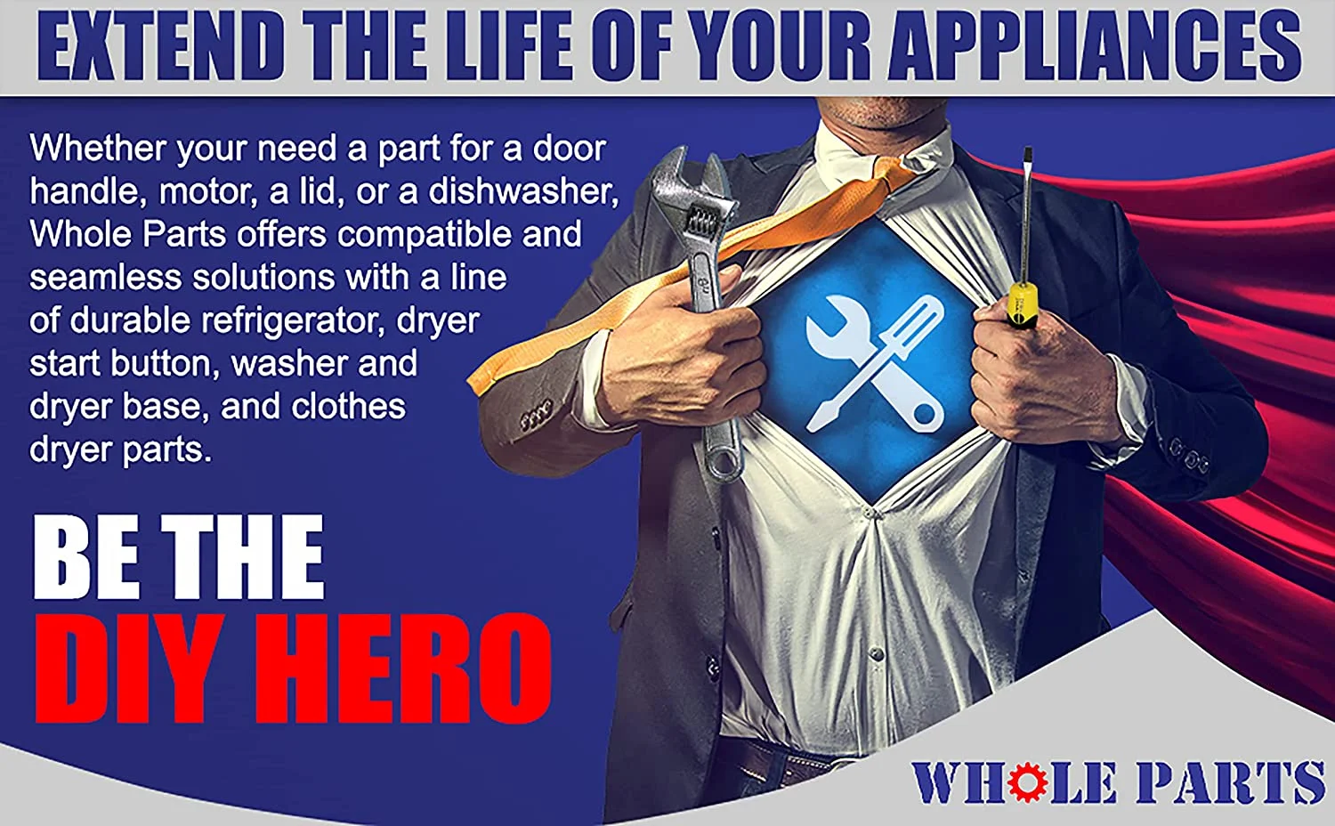 Whole Parts Washer Handle Part # 8182408 - Replacement & Compatible With Some Whirlpool Washing Machines