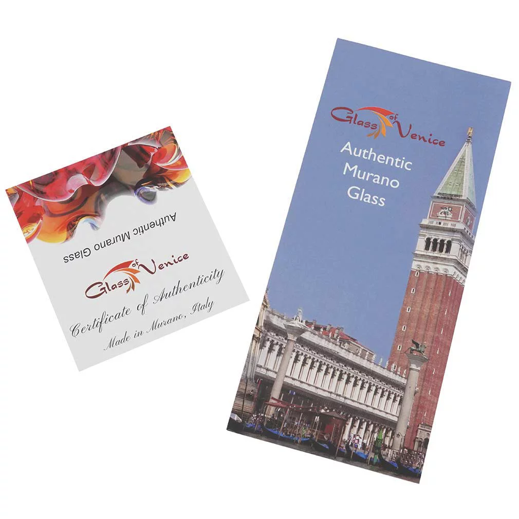 GlassOfVenice Set of Two Murano Glass Wine Glasses 24K Gold Leaf - Red