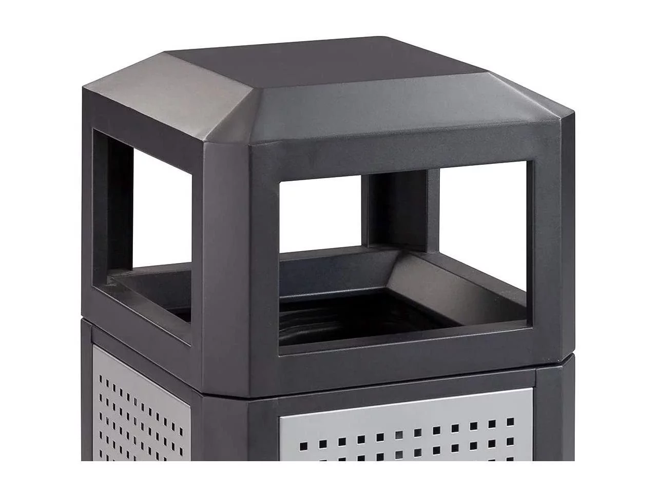 Evos Series Steel Waste Container, 15gal, Black