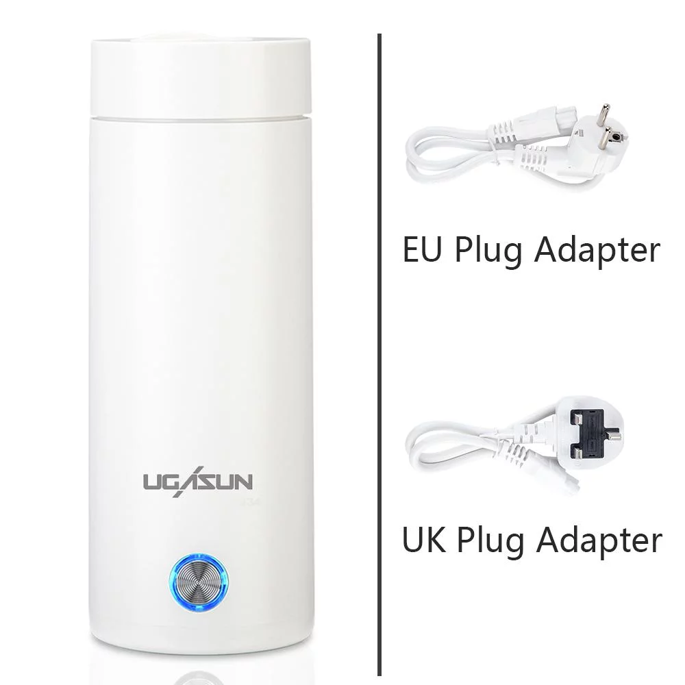 400ML Thermos Travel Water Boiler Smart Water Kettle Coffee Tea Thermal Cup Electric Kettle WHITE US