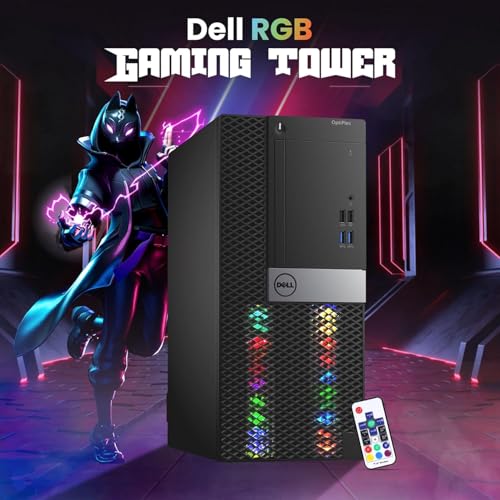 Dell RGB Gaming Tower Computer - Intel Core i7 6th Gen, NVIDIA GTX 1050 Ti 4GB GDDR5, 16GB Ram, 512GB SSD, Prebuilt Gaming Desktop PC with Built-in WiFi & RGB Set, Windows 10 Pro (Renewed)