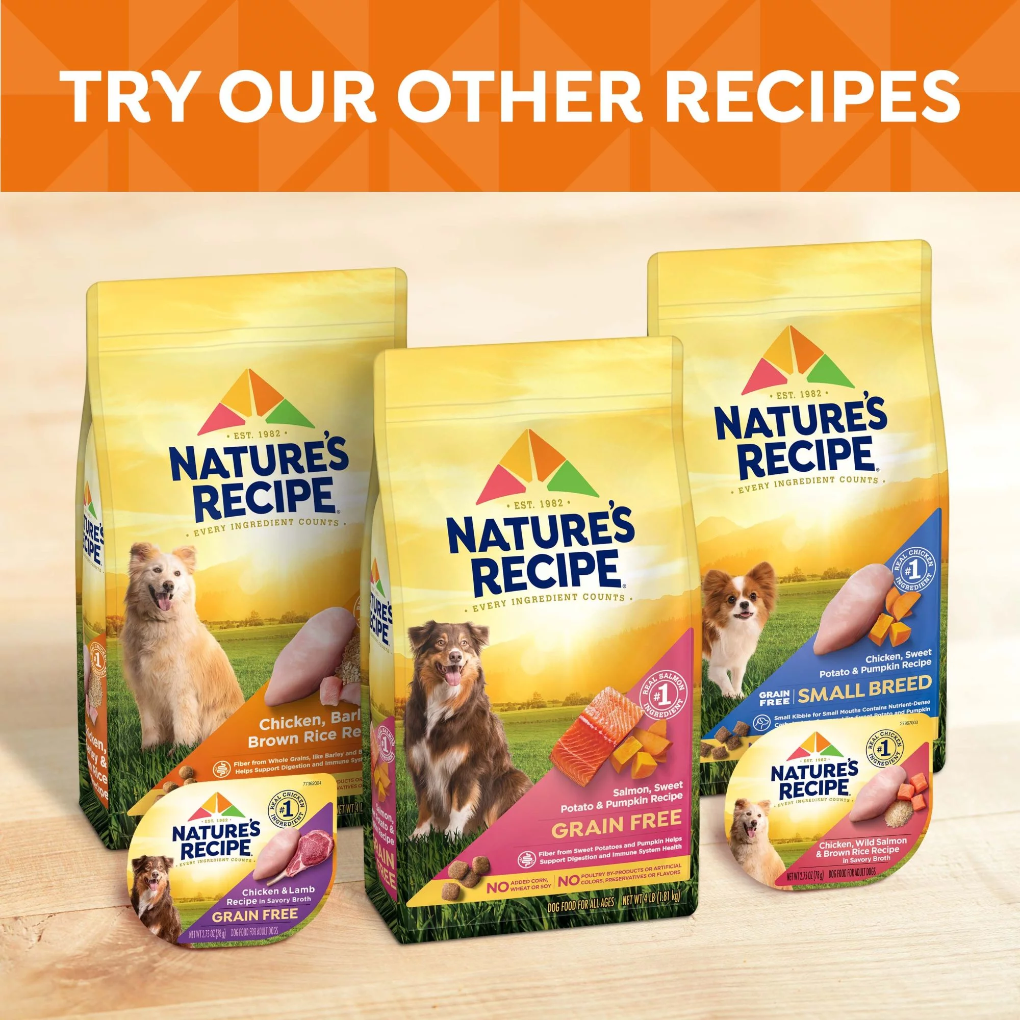 Nature′s Recipe Dry Dog Food, Grain Free Lamb, Sweet Potato & Pumpkin Recipe, 4 lb. Bag