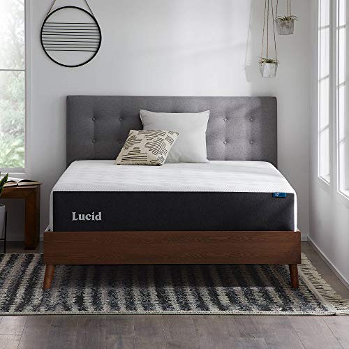 Lucid 8 Inch Full Mattress - Plush Gel Memory Foam – Bamboo Charcoal Foam –Gel Infused- Hypoallergenic Mattress
