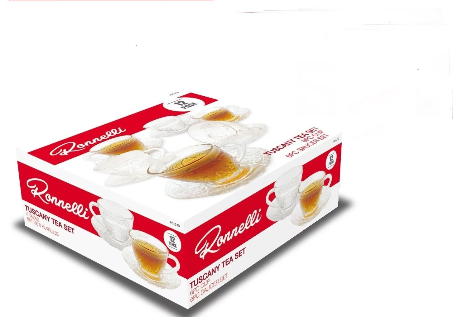 Cup & Saucer Set Glass Tea Coffee Cup Glass Saucer 12 Piece Cup & Saucer Set