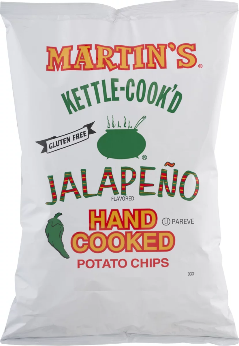 Martin's Kettle-Cook'd Potato Chips Jalapeno- 8 Oz (4 Bags)