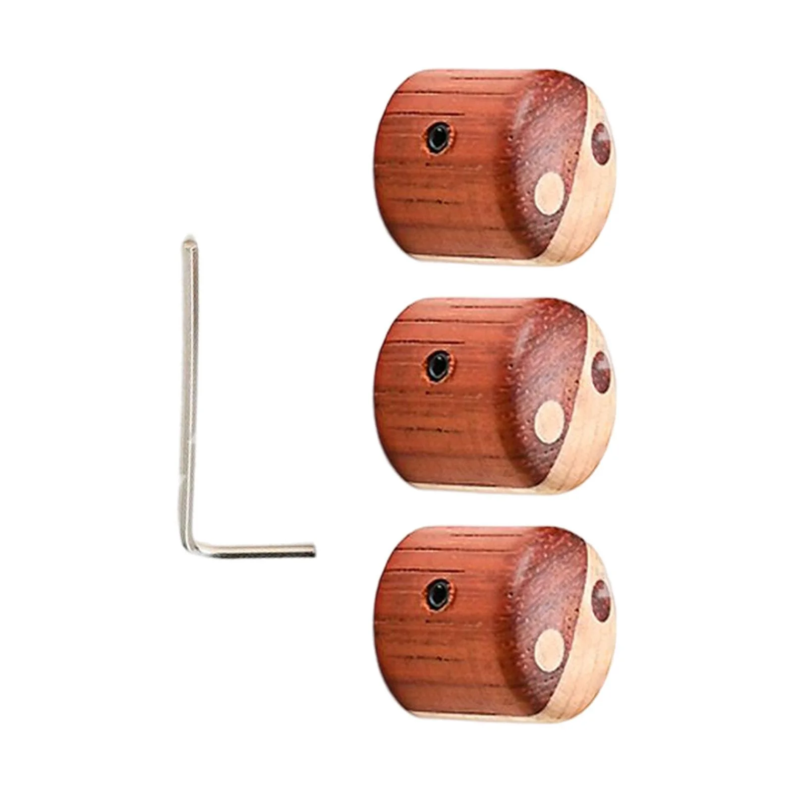 #3x Wooden Durable Electric Guitar Accessories Guitar Tone Timbre Top Hat Style Knobs with Screwdriver Brass Speed Control Knobs