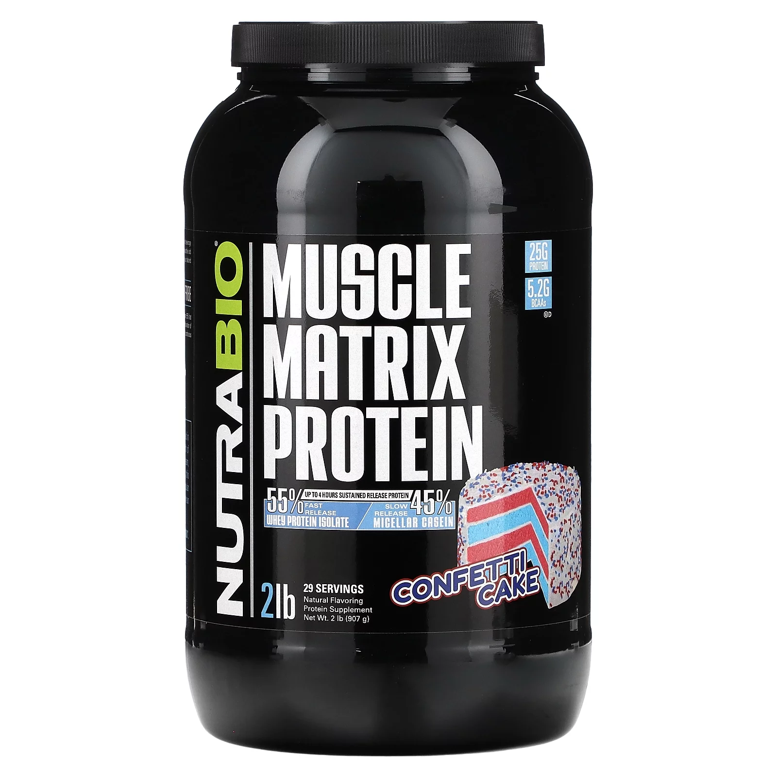 NutraBio Muscle Matrix Protein, Confetti Cake, 2 lb (907 g)