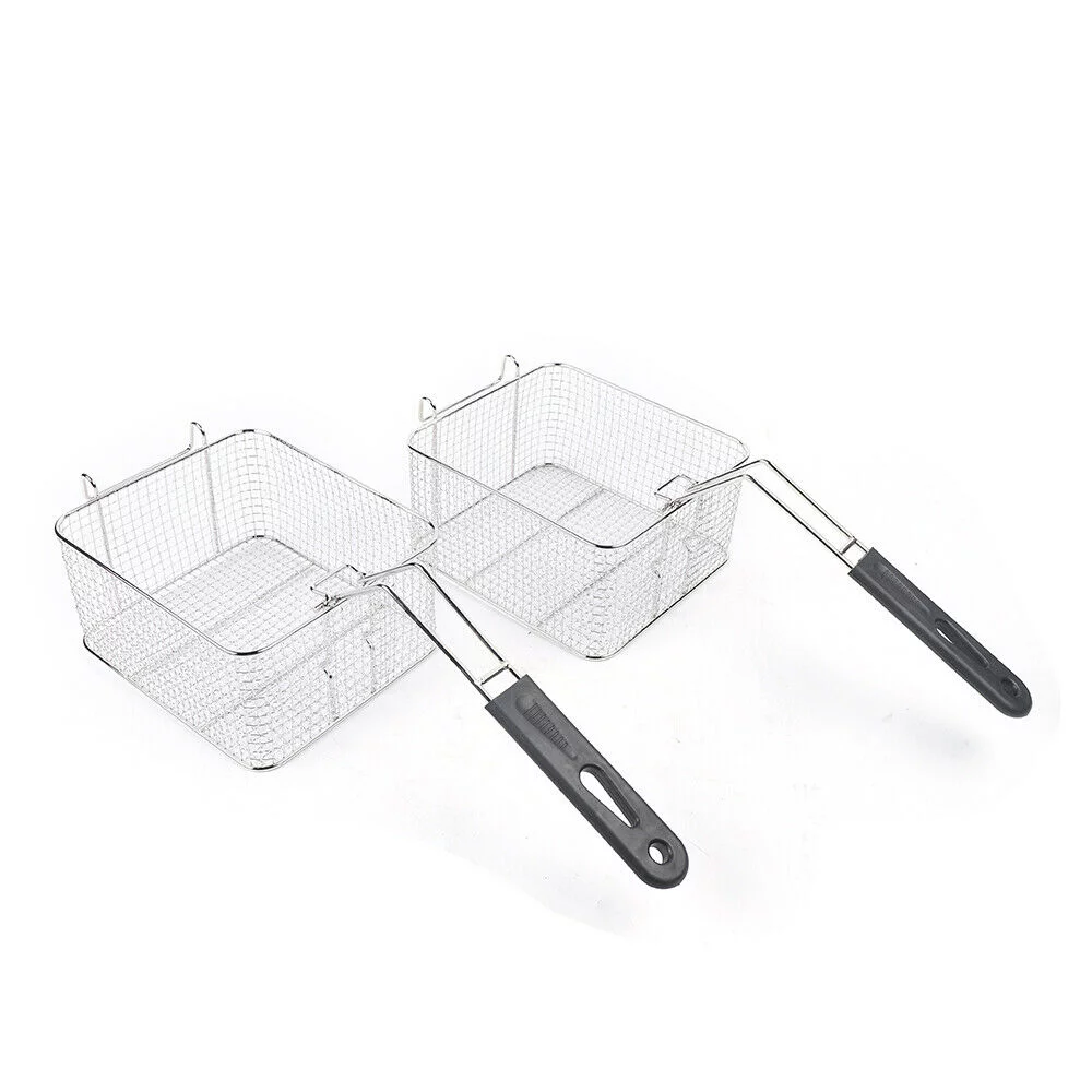 CNCEST Commercial 2 Burner Deep Fryer Propane Gas Fryer Propane LPG 2 Basket Stainless Steel