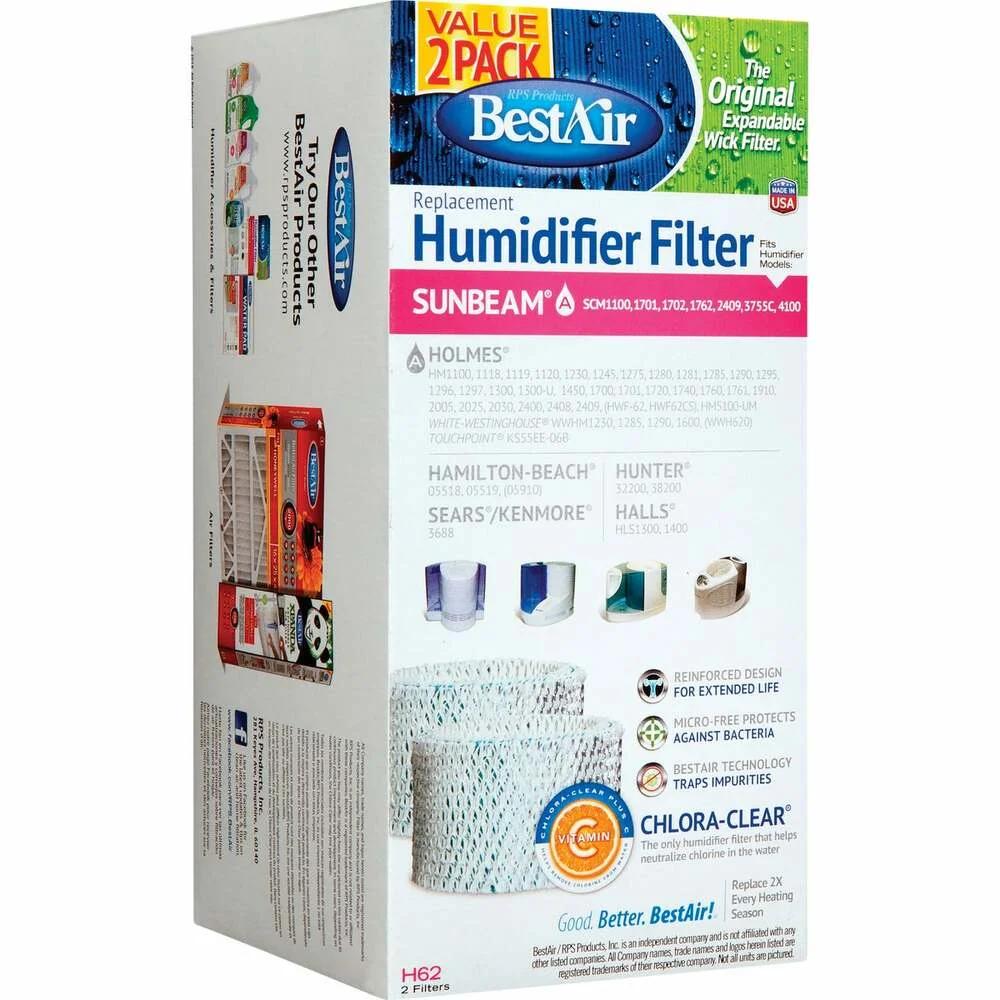 Best Air Table Top Humidifier Wick Filter (2-Pack) H62-2PK-PDQ-2 H62-2PK-PDQ-2 563817