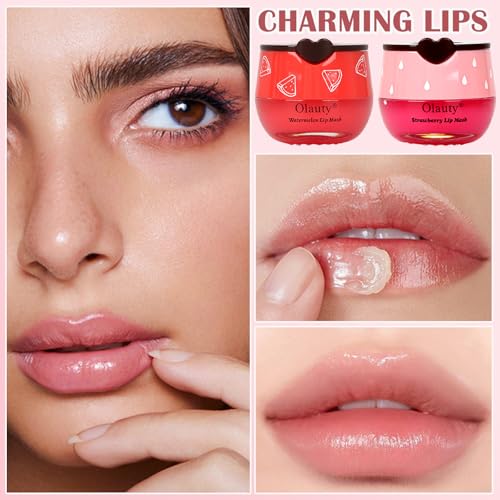 4 PCS Bee Lip Balm Honey Pot-Strawberry, Watermelon, Apple Lime, Honey Lip Mask Overnight Propolis Moisturizing,Vitamin E Prevention Cracked &Chapped Lips,Christmas Gifts Lip Balm