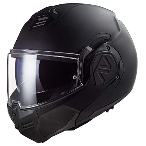 LS2 Helmets Advant Modular Helmet (Noir Matte Black - Large)
