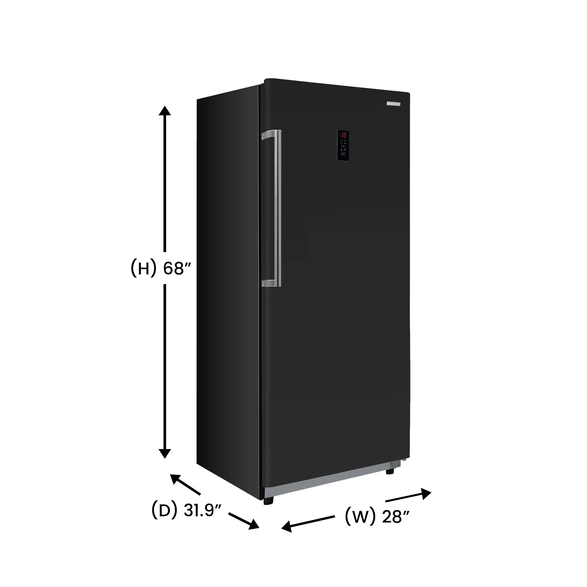 Conserv 17 cu. ft Convertible Upright Freezer/Refrigerator in Black with Reversible Door, Low Sound and High-Temperature Alarm