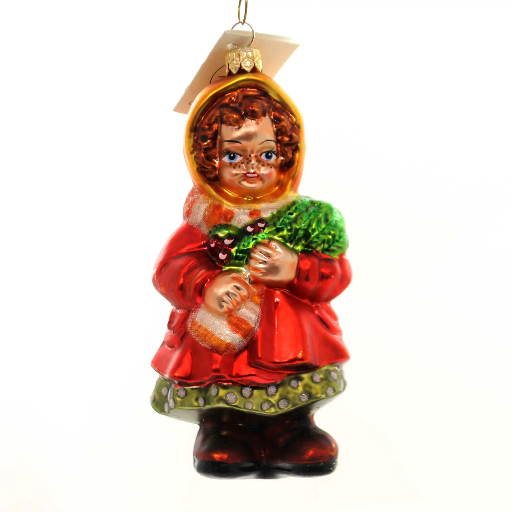 Christopher Radko EVERGREEN TIME Glass Girl Christmas 982190 Holly