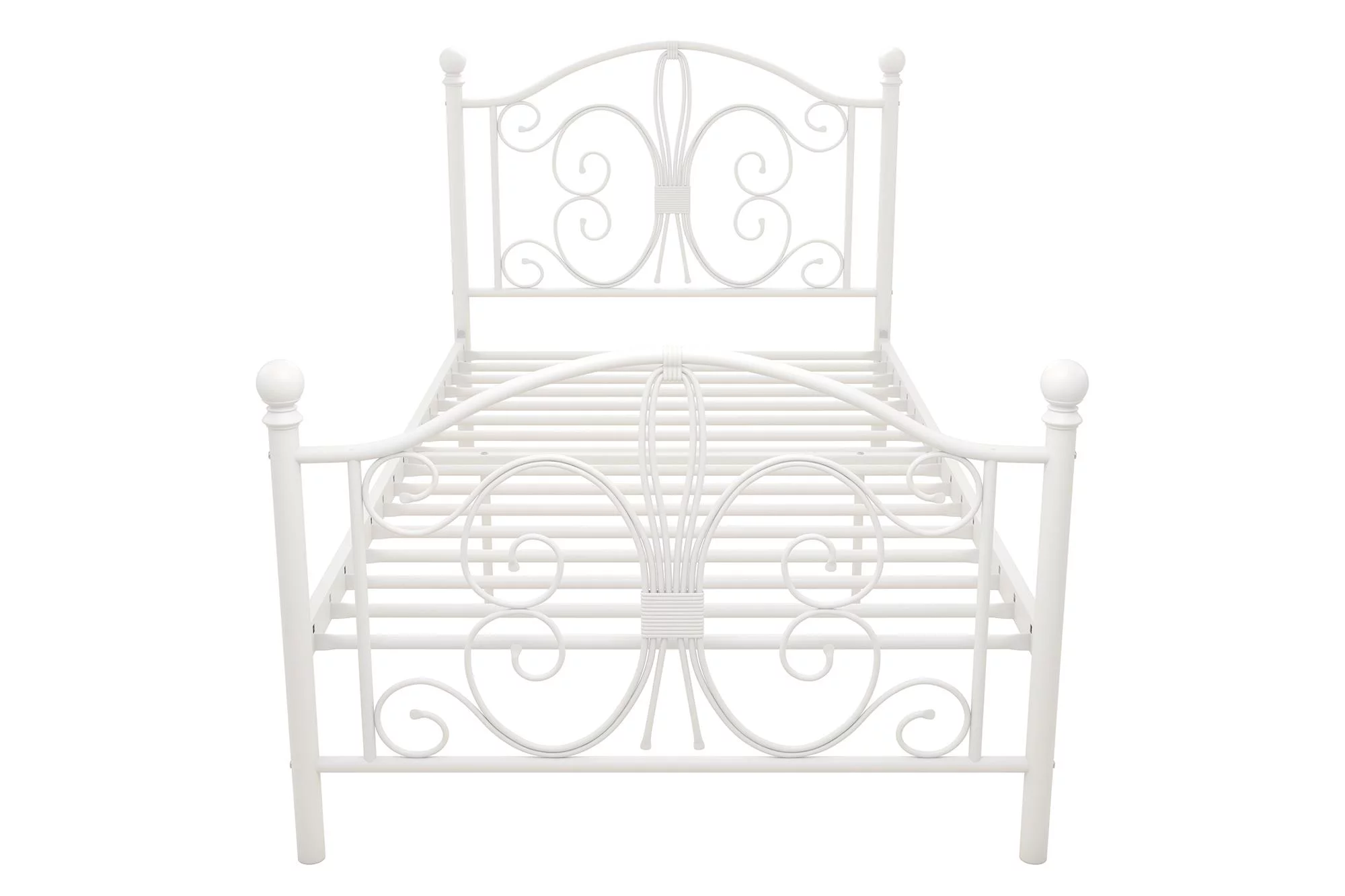 Desert Fields Bombay Metal Bed, White, Twin