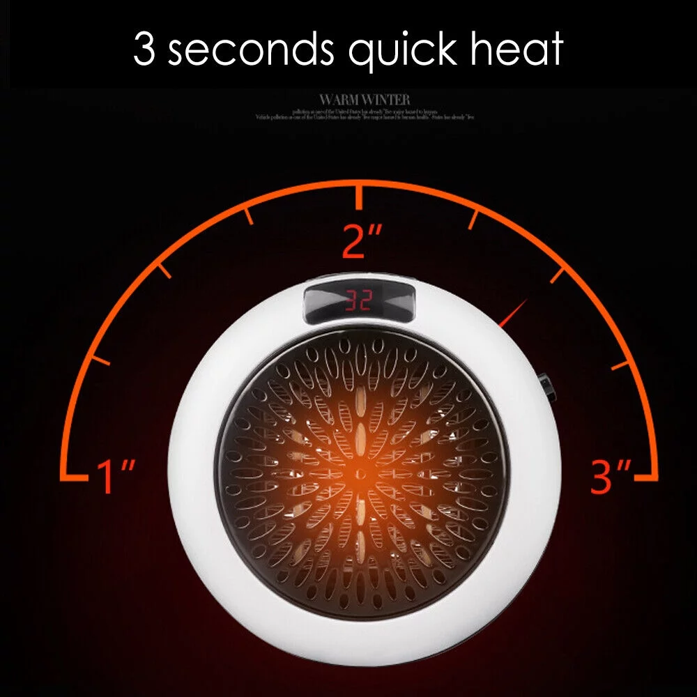 JahyElec  900W White Digital Thermostat Plug in Electric Heater Fan Remote Timer Warm up any room safely and effectively