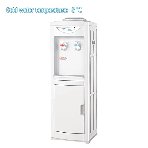 Top Loading Water Cooler Dispenser, 5 Gallon Bottles Hot & Cold Water Cooler Dispenser, Child Safety Lock Water Cooler for Indoor Home Office Use with Storage Cabinet, White