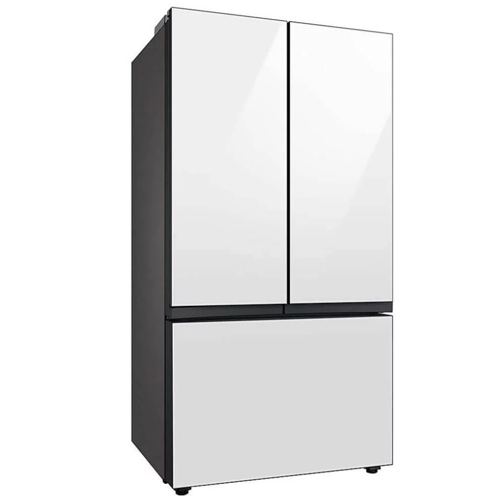 Samsung RF24BB660012 24 Cu. Ft. Bespoke White Glass 3-Door French Door Counter Depth Refrigerator