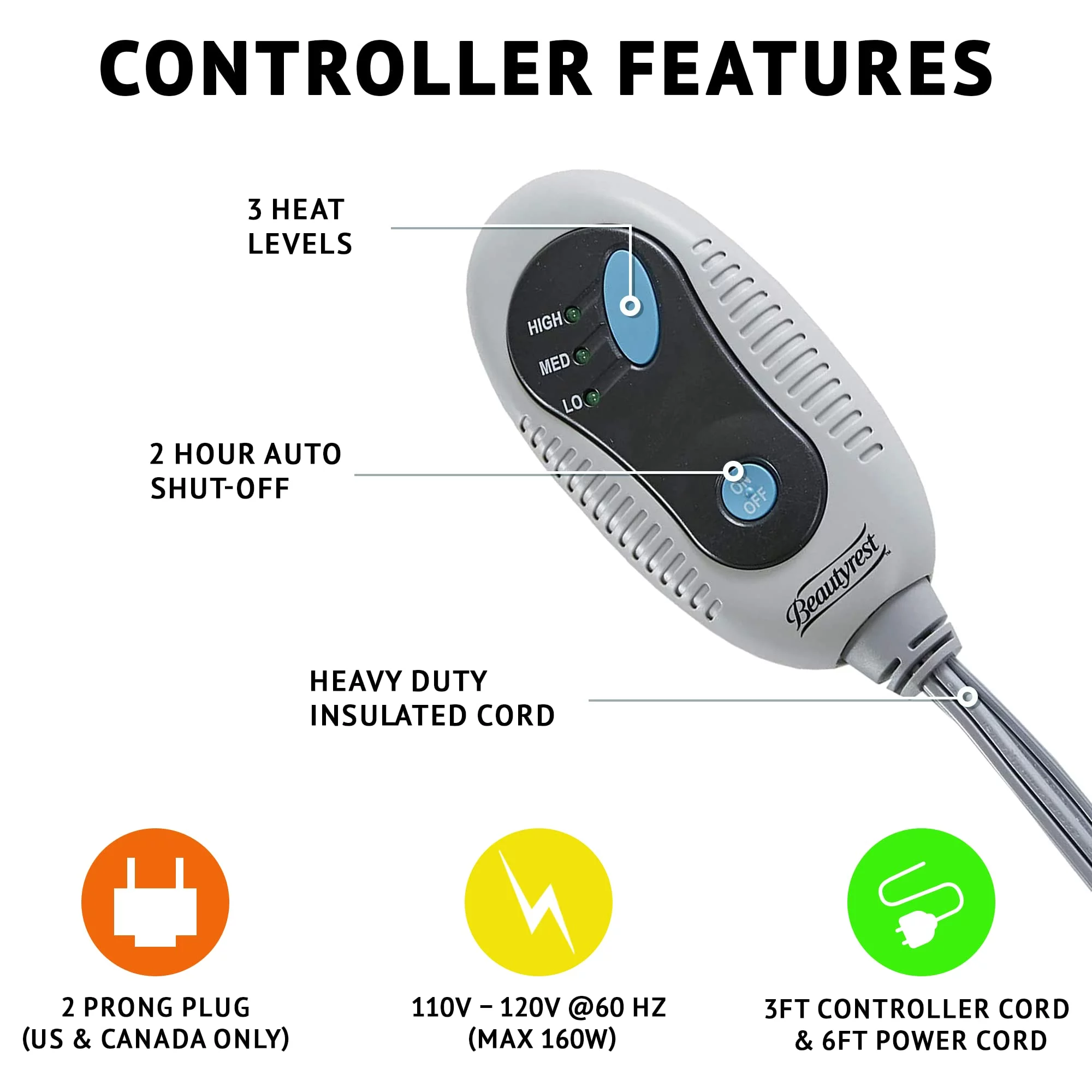 Beautyrest Electric Throw Heated Blanket Brushed Long Faux Fur Burgundy Oversized 50