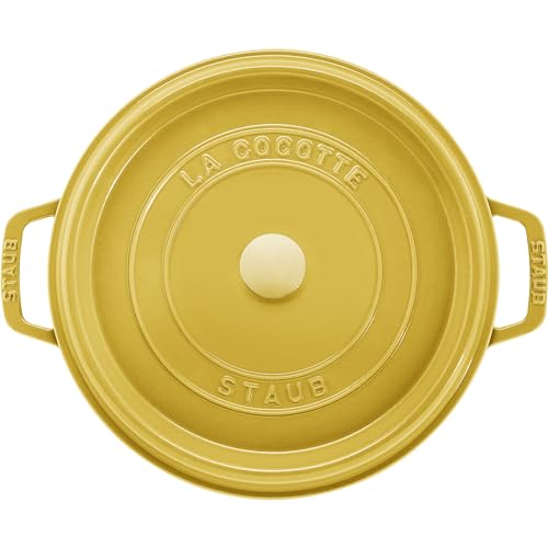 STAUB Cast Iron Dutch Oven 5.5-qt Round Cocotte, Made in France, Serves 5-6, Black Matte