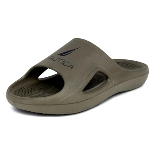 Nautica Men's Athletic Slides Sport Shower Sandals for Indoor & Outdoor - Lightweight, Durable and Comfortable