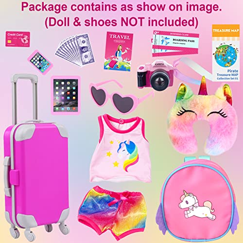 UNICORN ELEMENT 15 Pcs 18 Inch Doll Accessories - Dress with Makeup Set for Generation Dolls - Clothes and Accessories (Doll NOT Included)