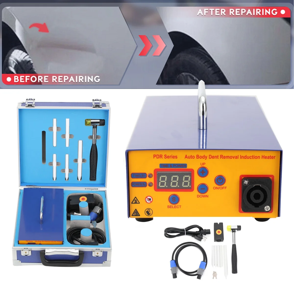 YILIKISS 1380W Induction Heater Hot Box Car Body Paintless Dent Removal Repair Device